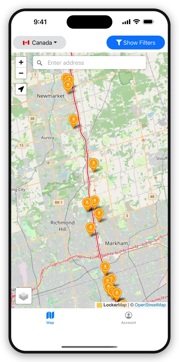 LockerMap on mobile